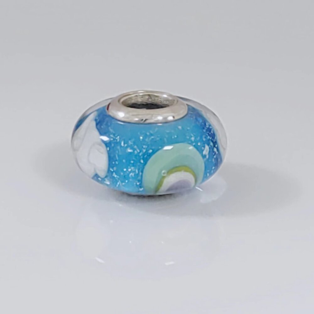 Pandora Iridescent Rainbow Murano Glass Bead Charm S925 ALE